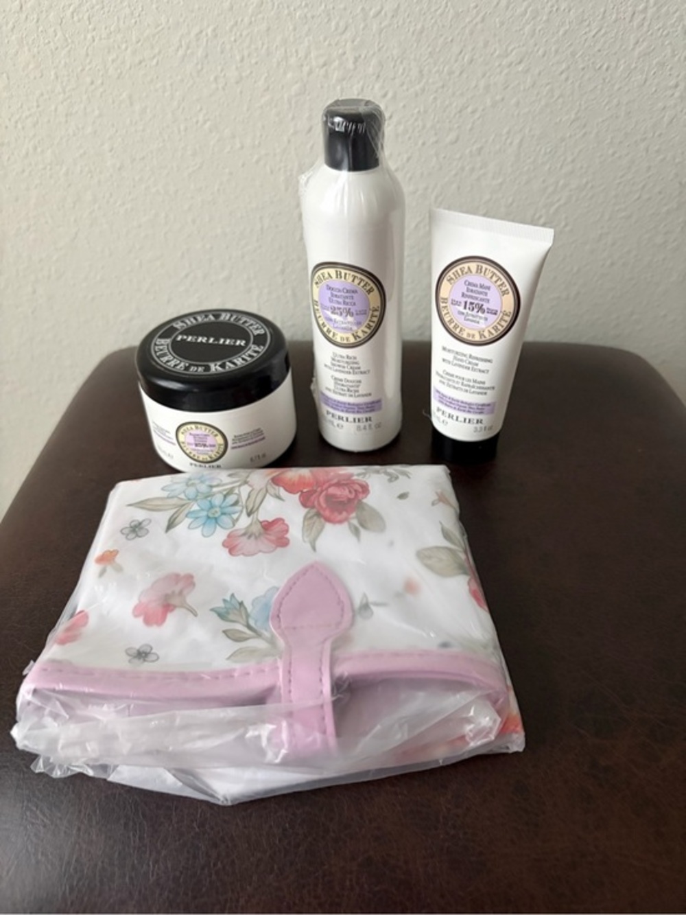 Perlier 3-piece Shea and Lavender Bath & Body Set with Tote SEALED